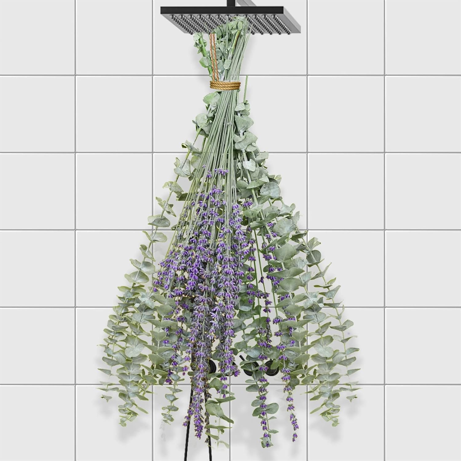 Dried & Preserved Flora - 68 PCS Dried Eucalyptus Stems & Lavender Flowers Bundle for Shower,17'' Natural Real Live Eucalyptus Leaves & Aromatic Lavender Shower Plant,Gift for Mother, Home Decoration,Fragrance