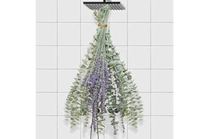 Glicrili 68 PCS Dried Eucalyptus Stems & Lavender Flowers Bundle for Shower,17'' Natural Real Live Eucalyptus Leaves & Aromatic Lavender Shower Plant, Mother's Day, Home Decoration,Fragrance