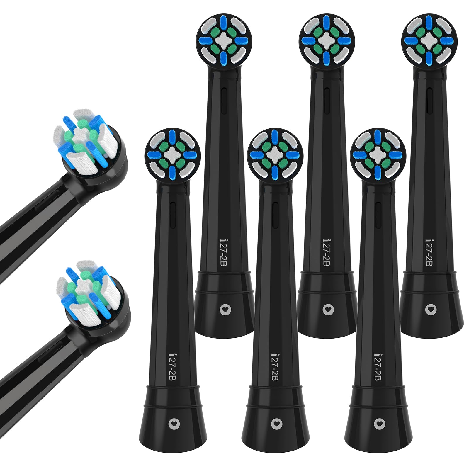 Photo 1 of 8pcs iO Replacement Heads Compatible with Oral B iO,iO Series Electric Toothbrush Heads Compatible with Oral B iO 2/3/4/5/6/7/8/9/10,Medium Bristles for Effective Plaque Removal(Black)