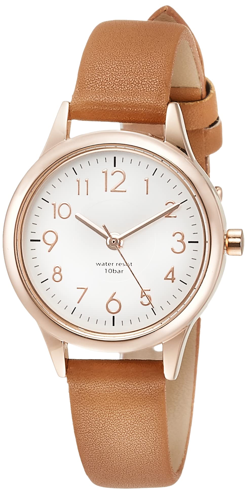 Field work(フィールド ワーク) Fieldwork ST257p-4 Women's Waterproof Jubia Analog Leather Strap Wristwatch, Brown, Braun