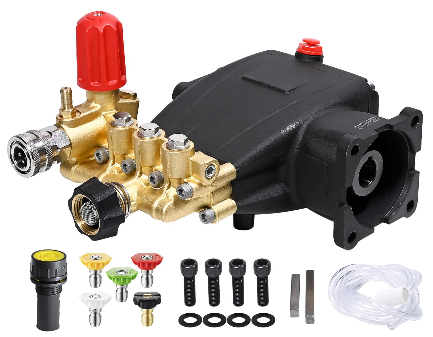 Photo 1 of YAMATIC Horizontal Triplex Pressure Washer Pump 3/4" Shaft 3500 PSI 2.6 GPM 5-8 HP Replacement Pump Compatible with Simpson 90036 40224 40225 40226 Honda GC190 GX200 Santoprene 41182
