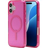 ZAGG Milan Snap Case for iPhone 16 – Pink Glitter, MagSafe Compatible, 13ft Drop Protection, Recycled Materials, Slim & Stylish Design