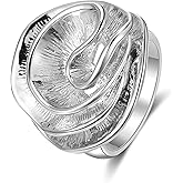 Aprilery Chunky Rings for Women Gold and Silver Statement Rings Rose Flower Gold Plated Band Ring Cocktail Costume Jewelry Gift