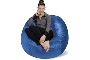 Sofa Sack - Plush, Ultra Soft Bean Bag Chair - Memory Foam Bean Bag Chair with Microsuede Cover - Stuffed Foam Filled Furniture and Accessories for Dorm Room - Royal Blue 4'