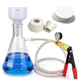 YINGMALE 1000 mL Buchner Funnel Filtering Kit with Handheld Vacuum Pump | 1000ml Filtering Flask, 80mm Ceramic Filter Funnel, Rubber Stoppers, 100 Filter Papers, Lab Vacuum Filtration