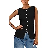 PRETTYGARDEN Women's Sweater Vest Button Down Summer Tank Tops 2026 Sleeveless Knit Vests Fashion Business Casual Outfits
