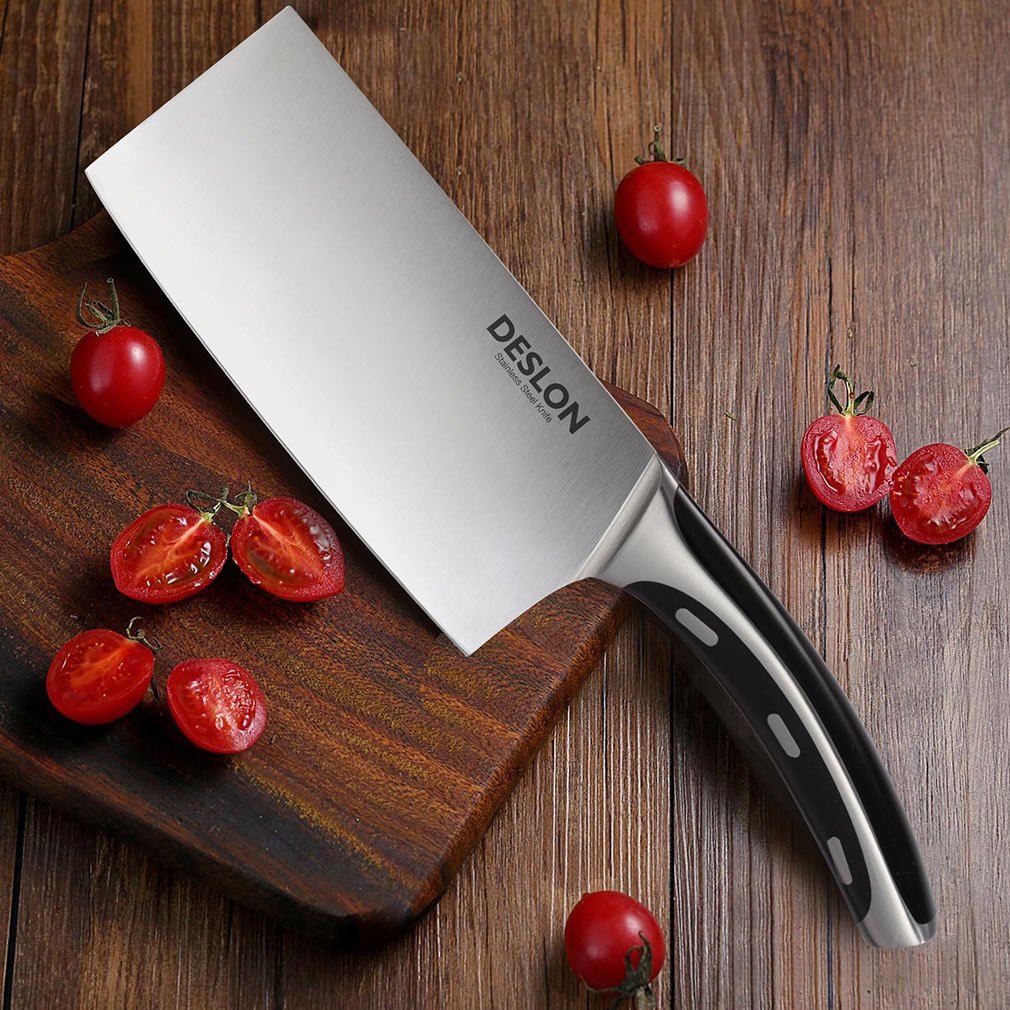DESLON Chinese Cleaver, Butcher Knife German High Carbon Stainless Steel Meat Cleaver Kitchen Knife