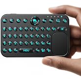HOU Mini Bluetooth Keyboard, Magnetic Portable ，Touchpad&amp; 7-Color Backlight | Ergonomic Handheld Typing Keyboard, Multi-Pair 3 Devices for Phone, Laptop, iPad &amp; TV, Travel, Office &amp; Home Use, Black