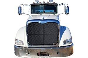 GrilleAdz Premium Quilted Winter Front for Peterbilt 386 -Includes Installation Hardware(Stock Line Winter Front)