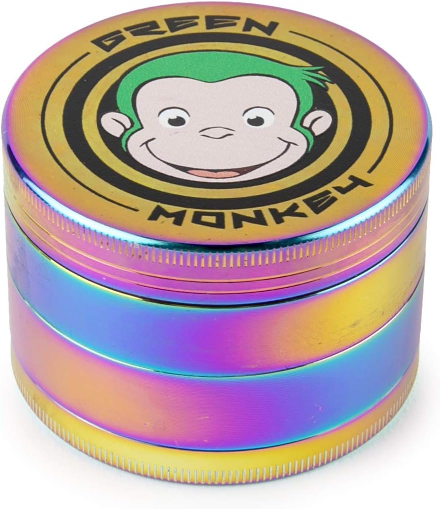 Green Monkey - 4 Piece Grinder - Screen Box Series - (63mm, Rainbow)