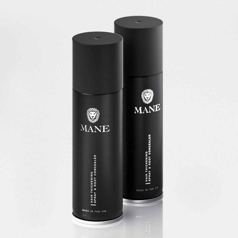 MANE Hair Thickening Spray Dark Brown 200ml Aerosol x2 For Fine Thinning Hair