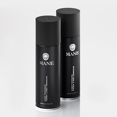 MANE Hair Thickening Spray Dark Brown 200ml Aerosol x2 For Fine Thinning Hair