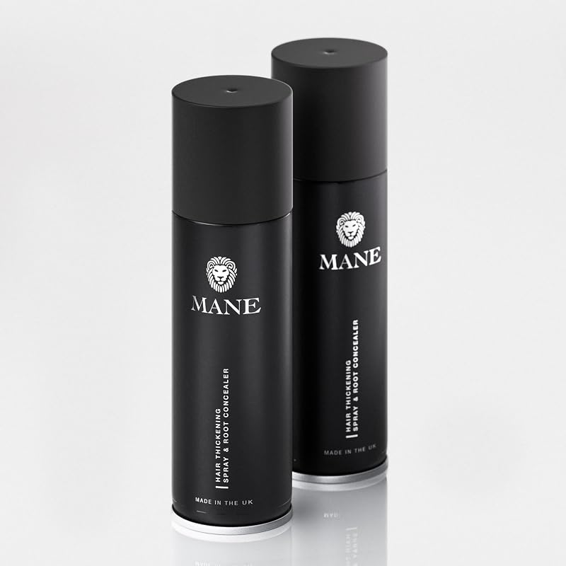 MANE Hair Thickening Spray Dark Brown 200ml Aerosol x2 For Fine Thinning Hair