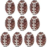 PH PandaHall About 10 Pcs 15x10mm Oval Rhinestone Clay Beads Rugby Rhinestone Beads Brown Clay Pave Disco Ball Diamond Clays Bead for Necklace Bracelet Jewelry Making