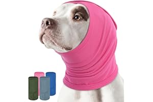KOESON No Shake Ear Wraps for Dogs, Long Dog Ear Muffs Noise Protecion with Hook & Loop, Head & Neck Covers for Dogs, Soft Do