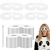 MOSIOBERDAVIAN 200 Pcs DIY White Paper Eye Masks Plain Masquerade Mask Carnival Colorable Blank Mask with Elastic Ropes Paper Masks for Crafts and Cosplay Mardi Gras Halloween Party Activity & Events