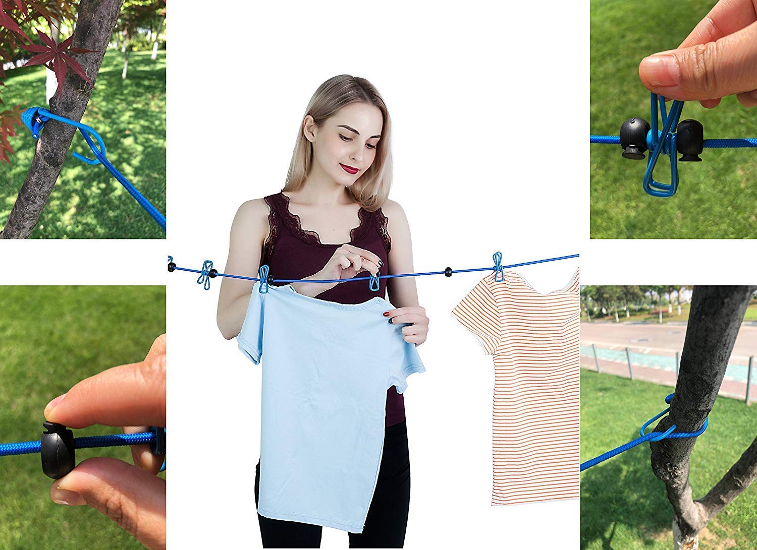 Perfect Windproof Clothes Line Hanger for Camping Travel & Home Use（32