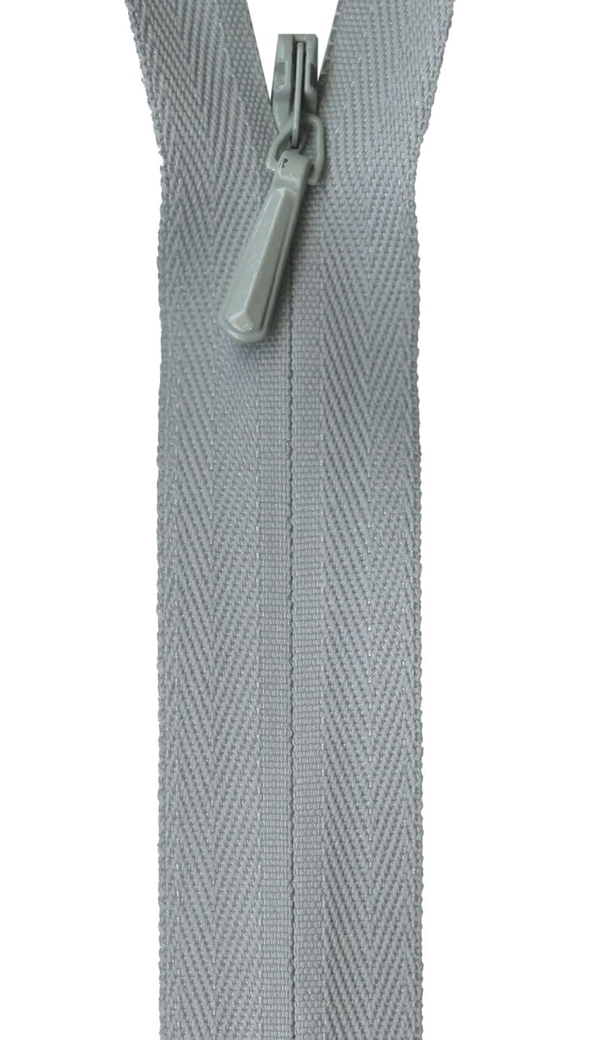 YKK Unique Invisible Zipper, 22", Pearl Grey