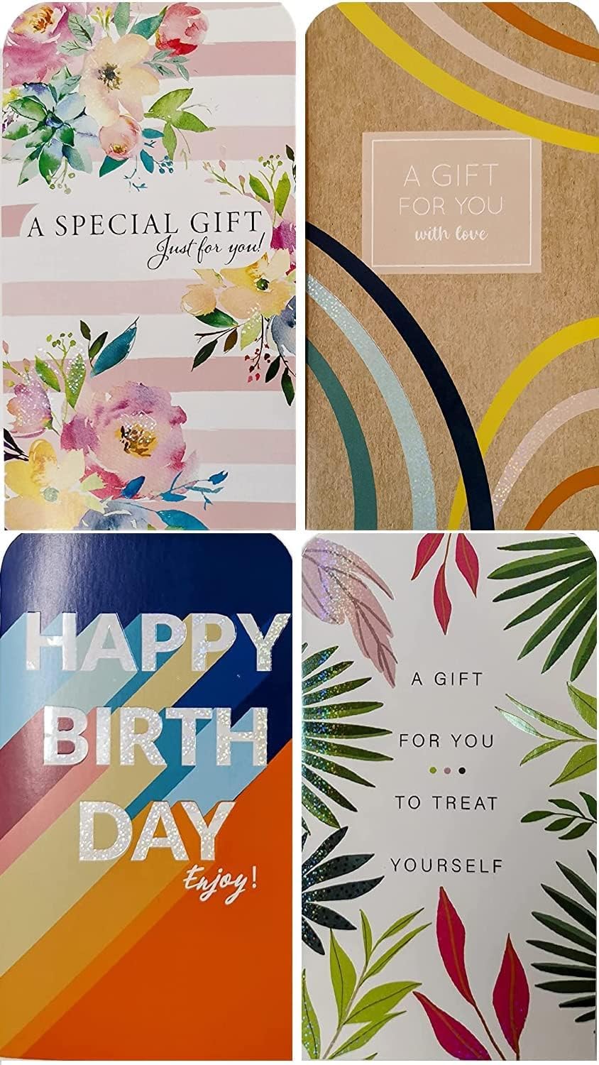 8 Money Wallets with Envelopes – 2 of Each Design – Gift Card & Cash Holders for Birthdays, Weddings & Special Occasions – Ideal for Vouchers, Gift Cards & Money – Unisex Gift