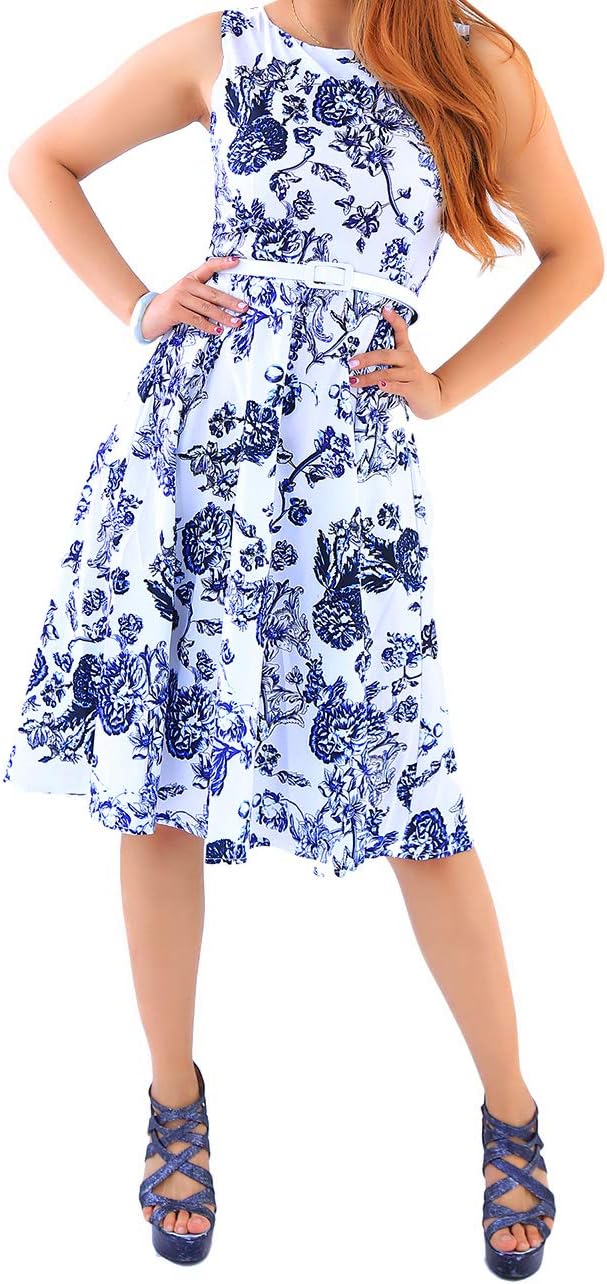 Women Cocktail Dress Sleeveless Vintage Party Dress Swing Party Dress XS-XXXXL