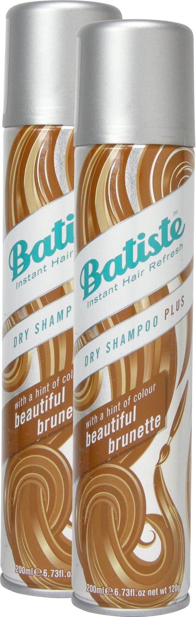 Batiste Dry Shampoo Beautiful Brunette with a hint of colour for brunette hair Fresh Hair For All Hair Types Pack of 2 x 200 ml