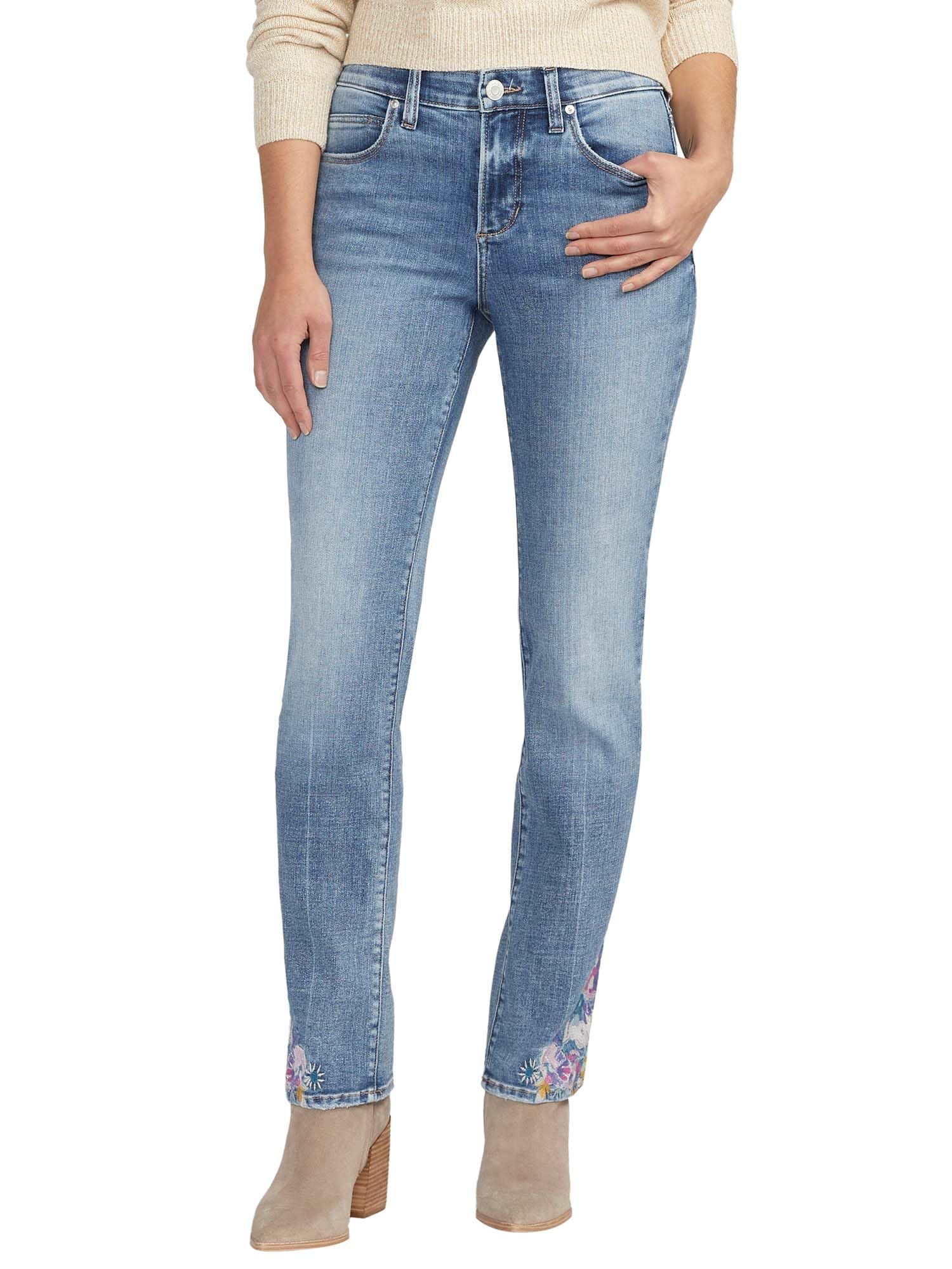 JAG Jeans Women’s Ruby Mid Rise Straight Leg Jeans, Essex Blue, 16