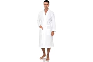 TowelSelections Mens Robe, Waffle Spa Bathrobe, Soft Kimono Bath Robe