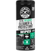 Chemical Guys, Total Interior New Car Smell Cleaner &amp; Protect Wipes, 30 Ct | All-in-one wipes clean dashboards, vinyl, leather, fabric and glass with a new car scent, thirty per pack