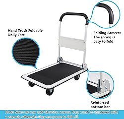 LEADALLWAY Foldable Push Cart Platform Cart 330lbs