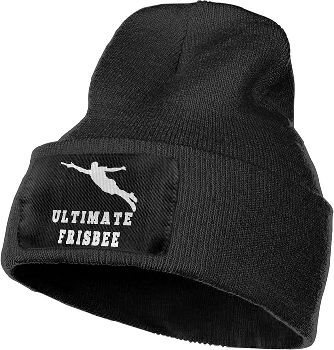 JSHG JDJG Ultimate Frisbee Player Unisex Knitted Hat Fashion Skull Caps Knitting Hats Black at