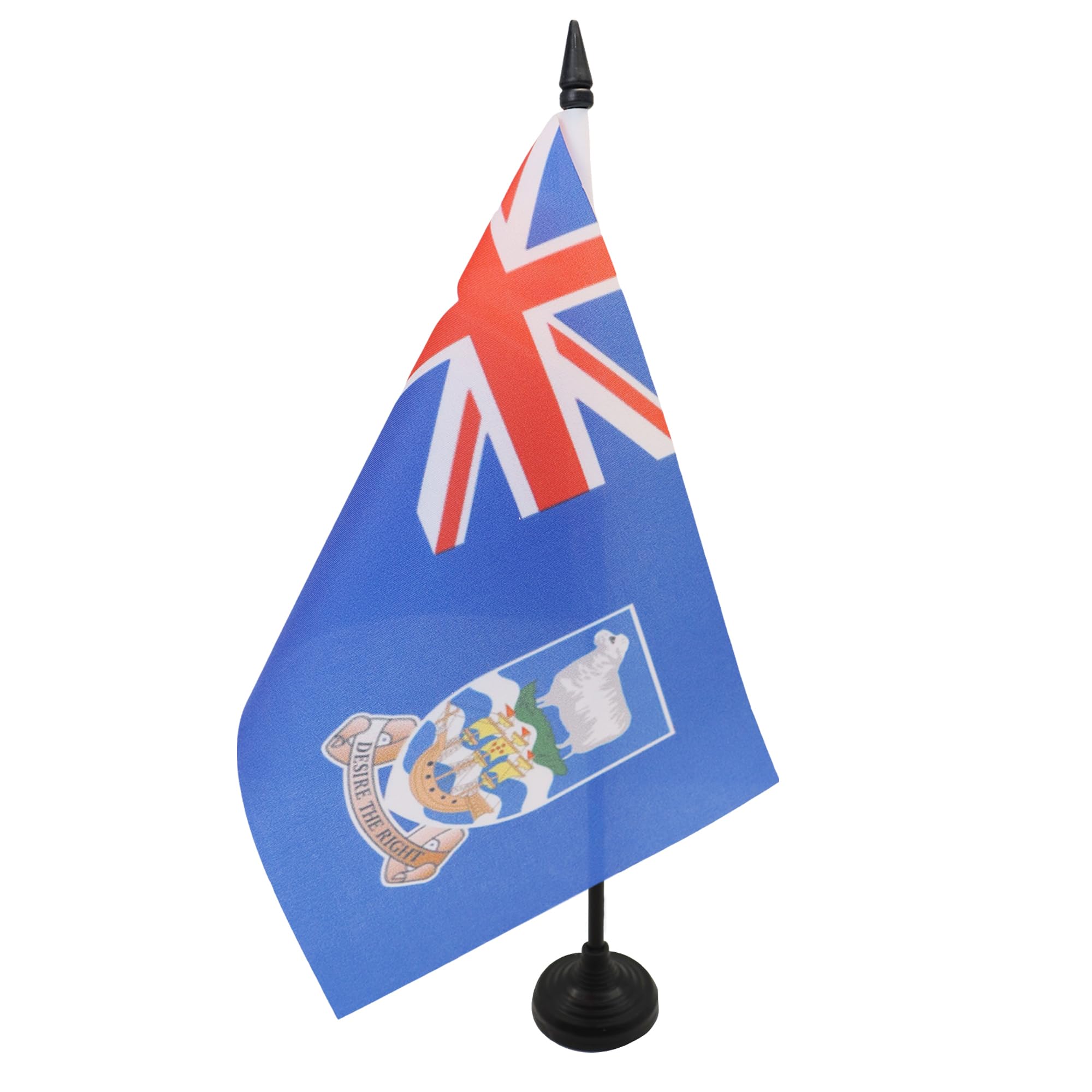 AZ FLAG Falkland Islands Table Flag 5'' x 8'' - Malvinas Office Decoration 100% Polyester 21 x 14 cm - Mini Desk Flag with Pole and Black Plastic Base — image 1