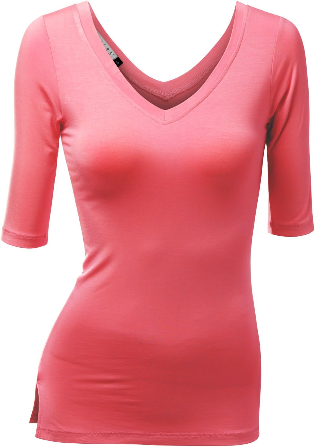 HASLRA Women's V-Neck Sexy Top_95% Modal_Various Stretch Top
