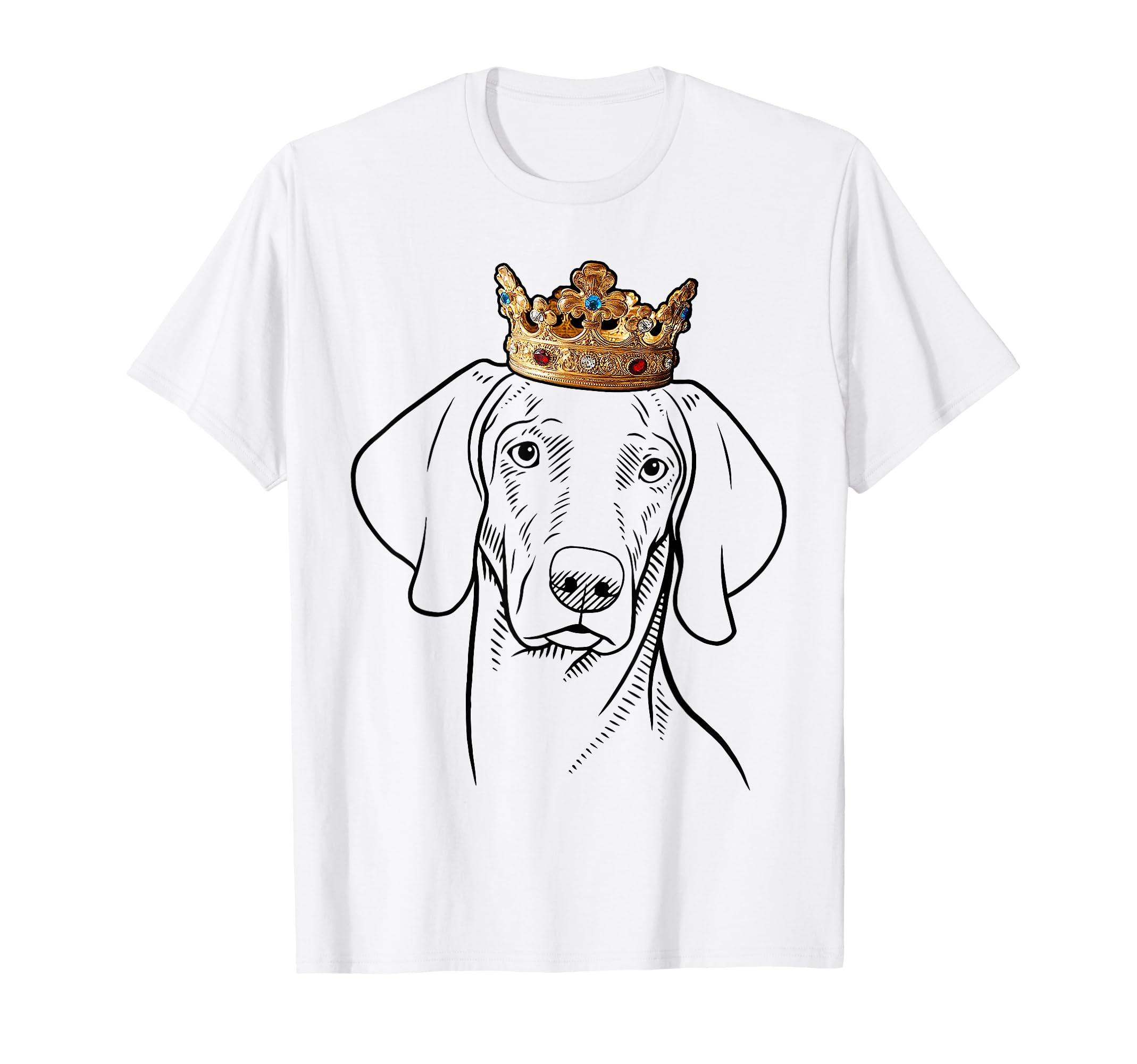 Weimaraner Dog Wearing Crown T-Shirt