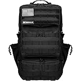 SEYATULLH Military Tactical Backpack 55L for Men & Women Bug Out Bag Assault pack Molle Daypack Hiking Trekking Rucksack (Black)