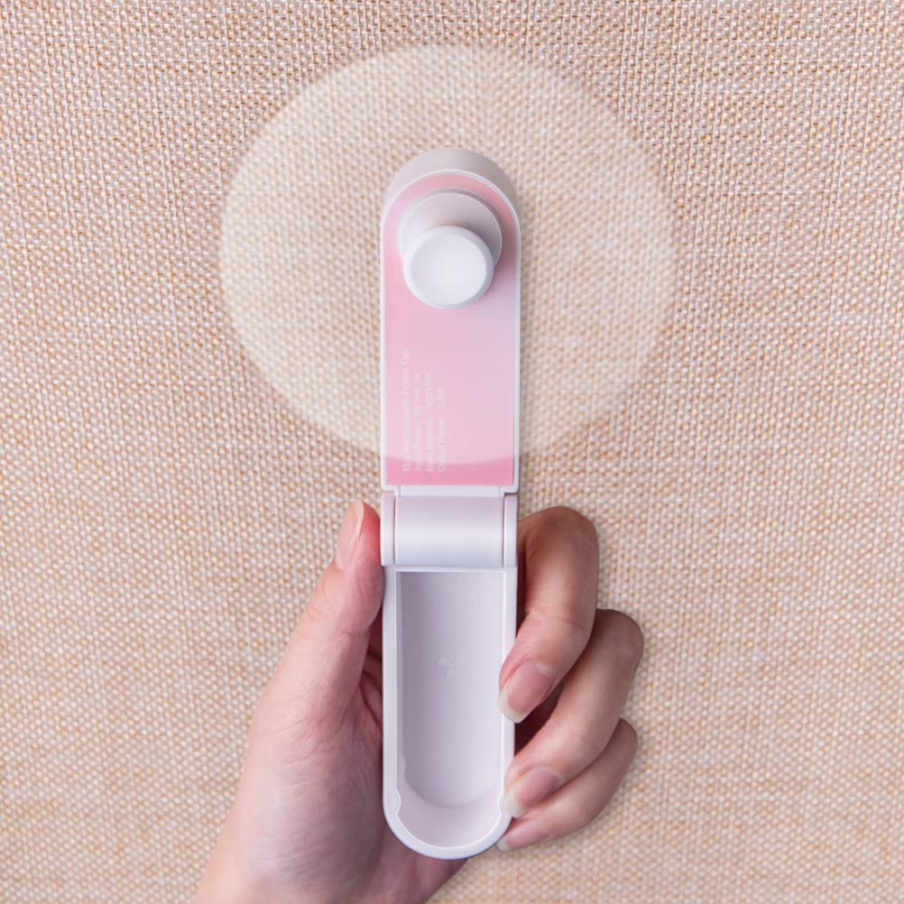 2019 Mini Handheld Fan USB Rechargeable Portable Fans Flexible Bendable Office Fan LED Lamp Fan for Personal Travel,Camping, Office,Chair, Table and etc. (Handheld-Single Head Pink)