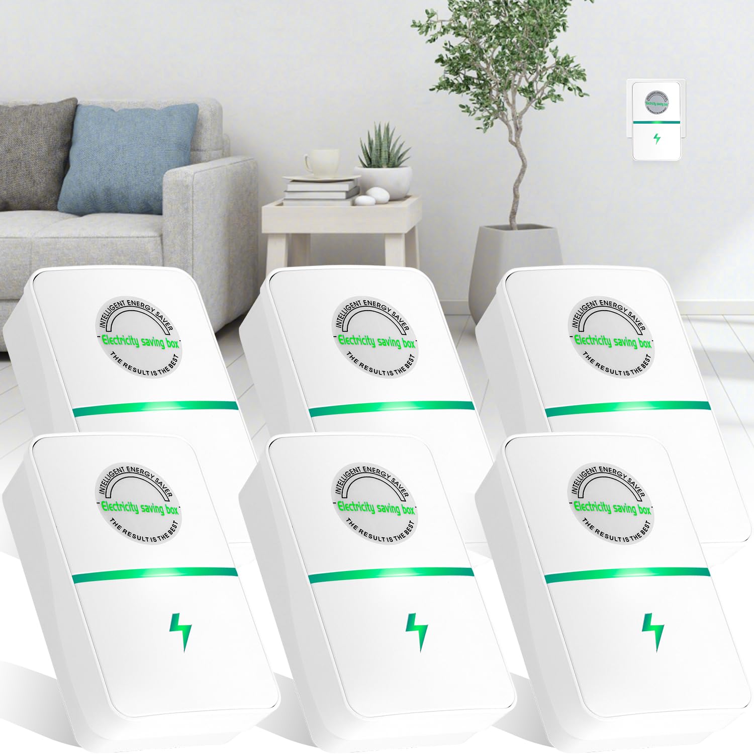 Photo 1 of Electricity Saving Box, Intelligent Power Saver Pro X for Home by Elon-Musk, Reduces Energy Costs, Surge Protection for Appliances, Energy Saving Device Plug-in US Plug 90V-250V 30KW 6 Pack