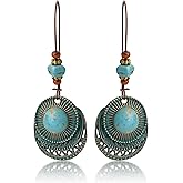 Turquoise Boho Dangle Earrings for Women Gyspy Earrings