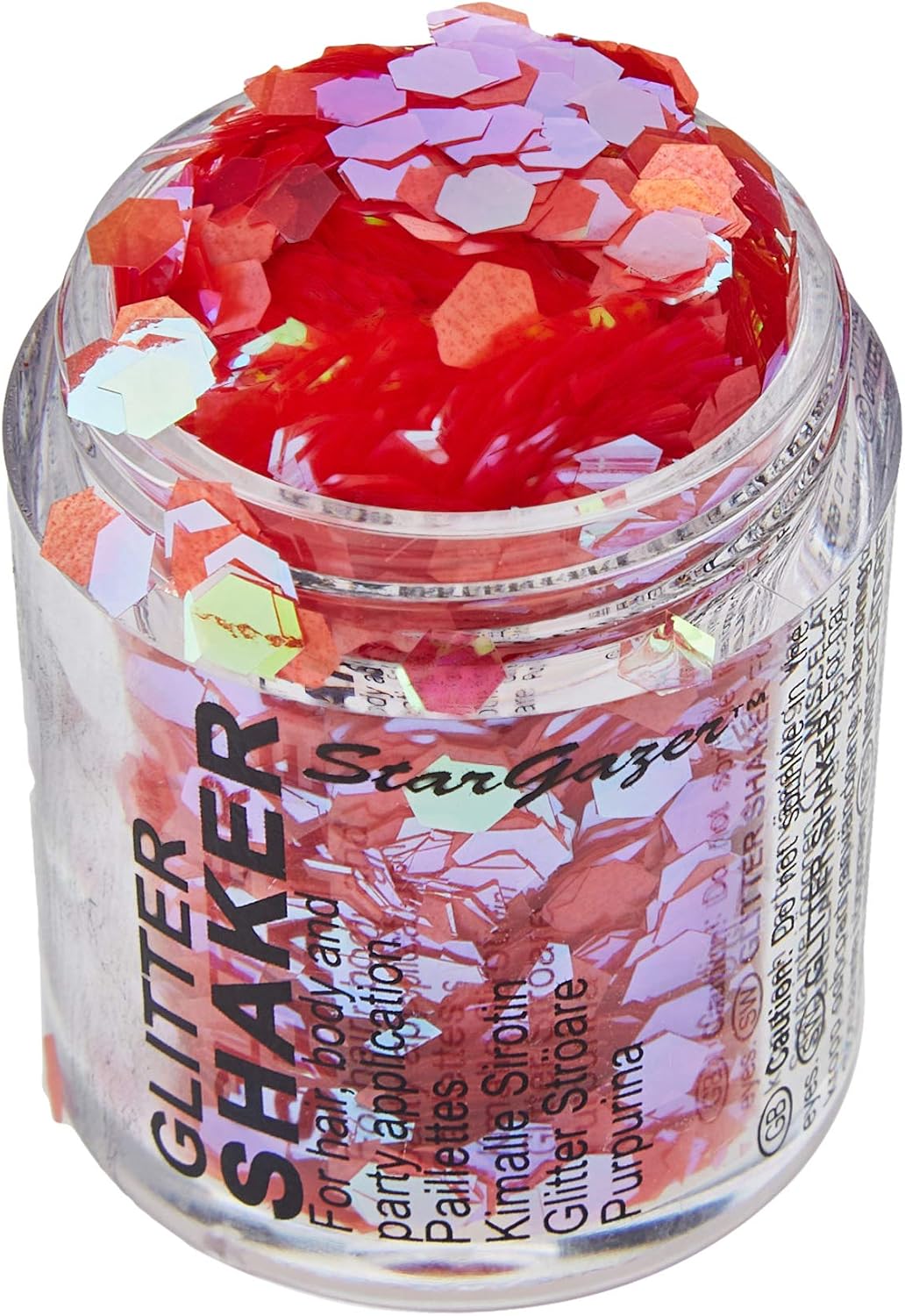 Stargazer Chunky Glitter Shaker, UV Orange. Cosmetic glitter for use on the eyes lips, face, body, hair and nails - Image 5