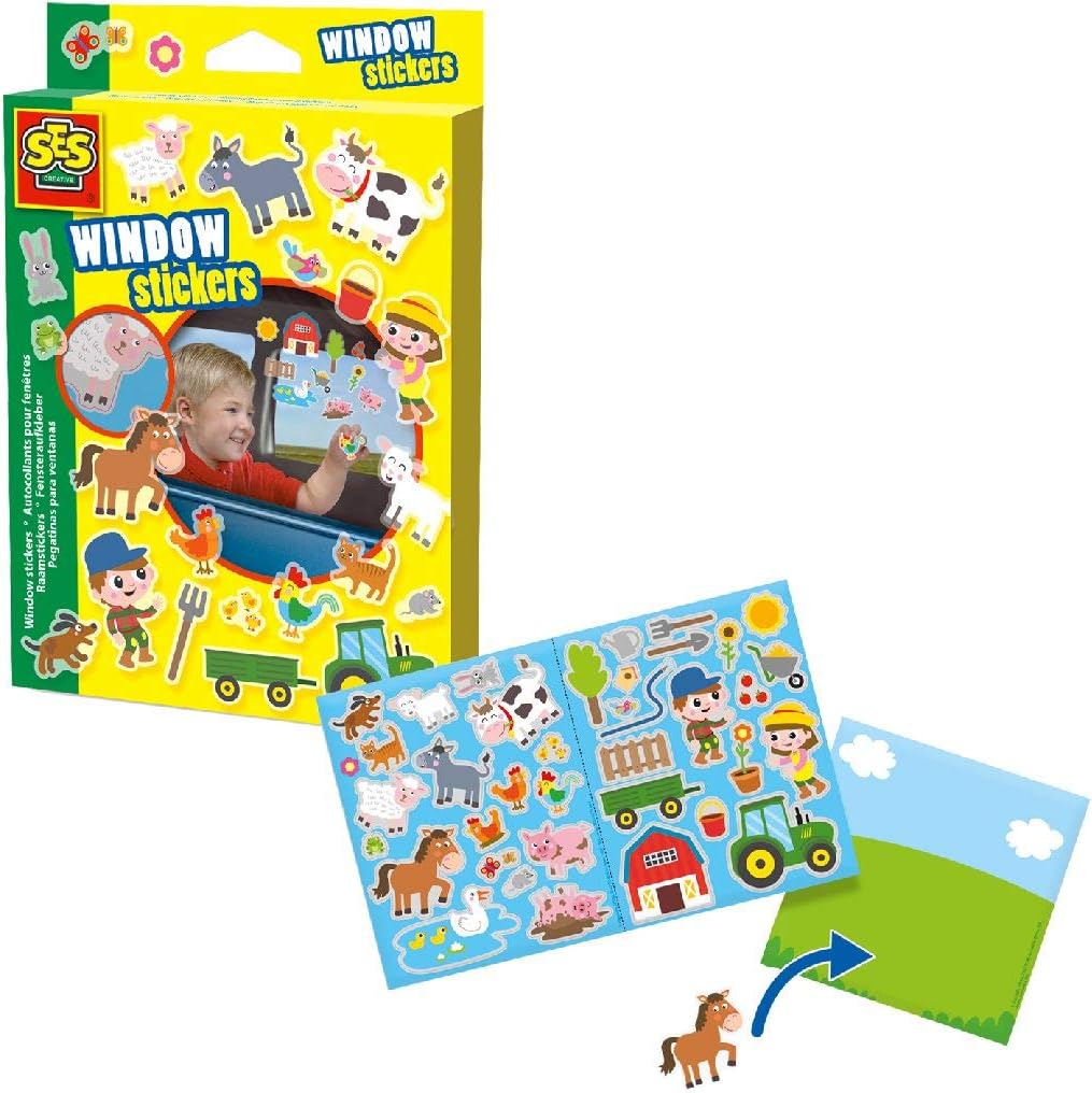 SES Creative 14271 Window Stickers Farm, Mixed, Normal