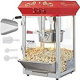 VEVOR Commercial Popcorn Machine, 8 Oz Kettle, 850 W Countertop Popcorn Maker for 48 Cups per Batch, Theater Style Popper wit
