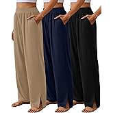 Neer 3 Pcs Women's Lounge Pants Side Slit High Waisted Joggers Wide Leg Yoga Sweatpants with Pocket Loose Cozy Pant