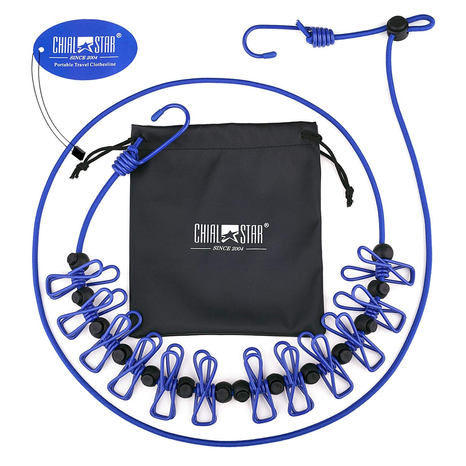 Chialstar Upgrade Travel Clothesline, Portable Retractable