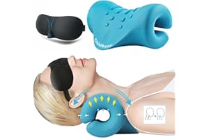 Childbase Cervical Traction Device: Neck Brace Stretcher Pillow Cloud for Hump Tmj Pain Relief Shoulder Relaxer Support Posture Corrector Spine Alignment Neck Stretch Shiatsu Massager Plastic