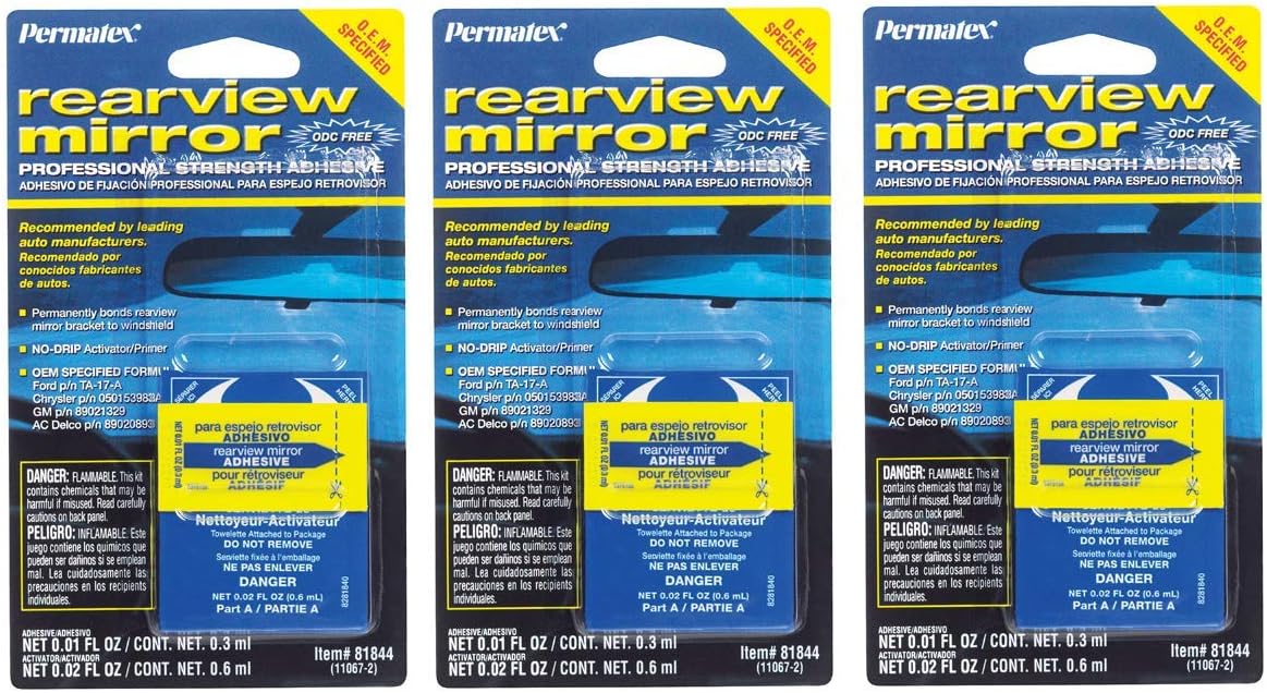 Permatex Liquid Automotive Mirror Adhesive 0.01 oz. Strength Pack of 3