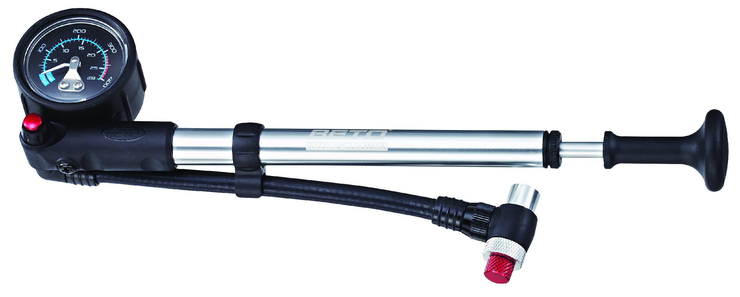 Beto Alloy with Gauge Shock Pump - Silver