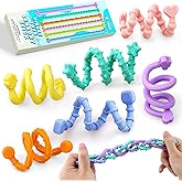 Britik Sensory Sticks Fidget Toys for Kids Adults: 6 Pack Silicone Textured Calming Sensory Toys for Anxiety Relief Kids with Autism, Classroom & Travel, Stocking Stuffers for Teen Girls Boys Kids