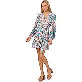 Adrianna Papell Day Women's Printed Short Dress, Peach Multi, 6