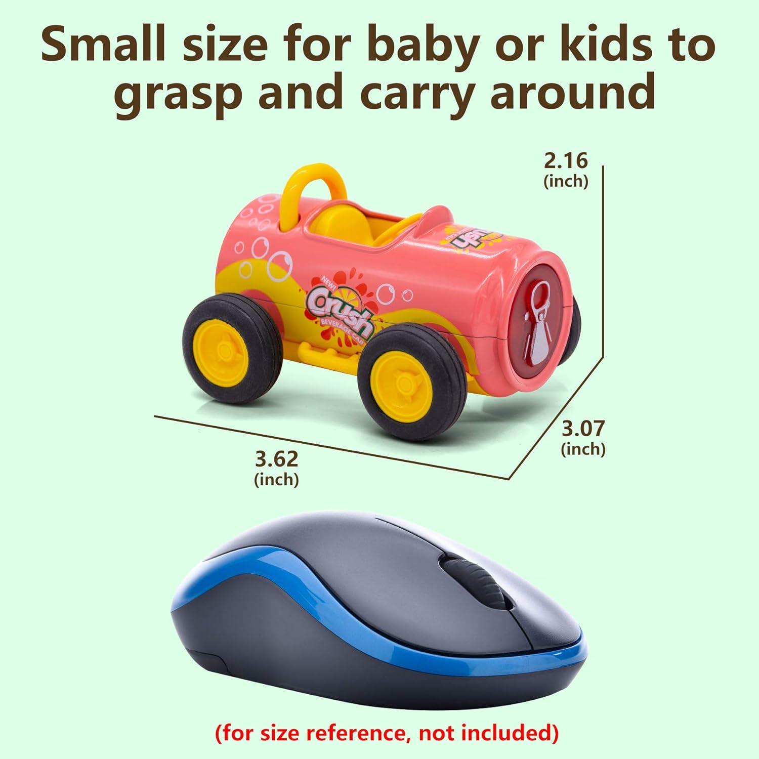 Conzy Pull Back Car Toy for Toddlers, Metal Cute Fun Toy Vehicles with Music and Lights, Christmas Birthday Gift for 2 3 4 5 6 7 8 Year Old Boys Girls (Pink)