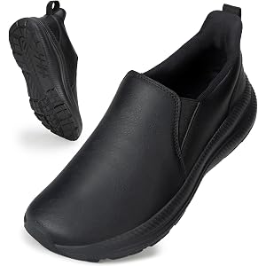 ZOVE Wide Toe Box Shoes Women Wide Width Waterproof Leather Hands Free Nursing Sneakers Ultra Light Extra Wide Walking Sneake
