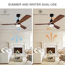 BOJUE 52 Inch Ceiling Fans with Lights and Remote